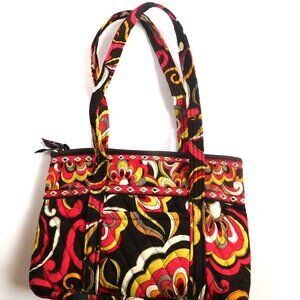Vera Bradley Betsy Puccini Tote Bag Shoulder bag Brown Coral 12x8x4 Quilted